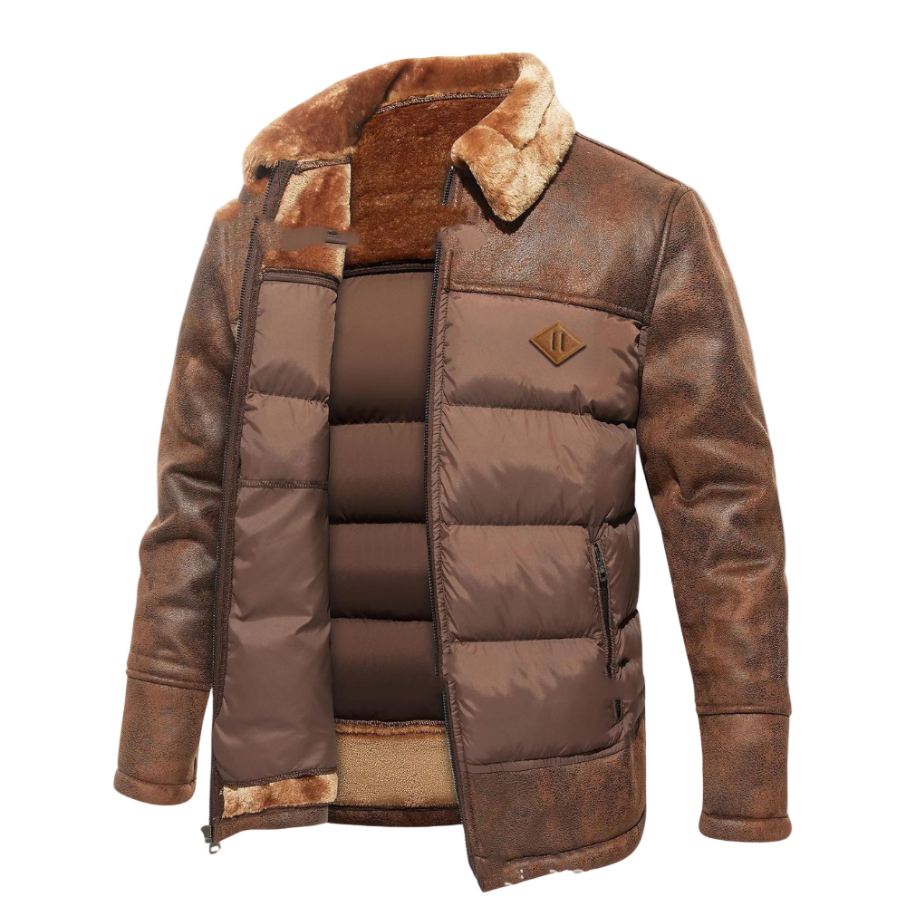 Herrjacka i vinterdesign med avslappnad passform 0