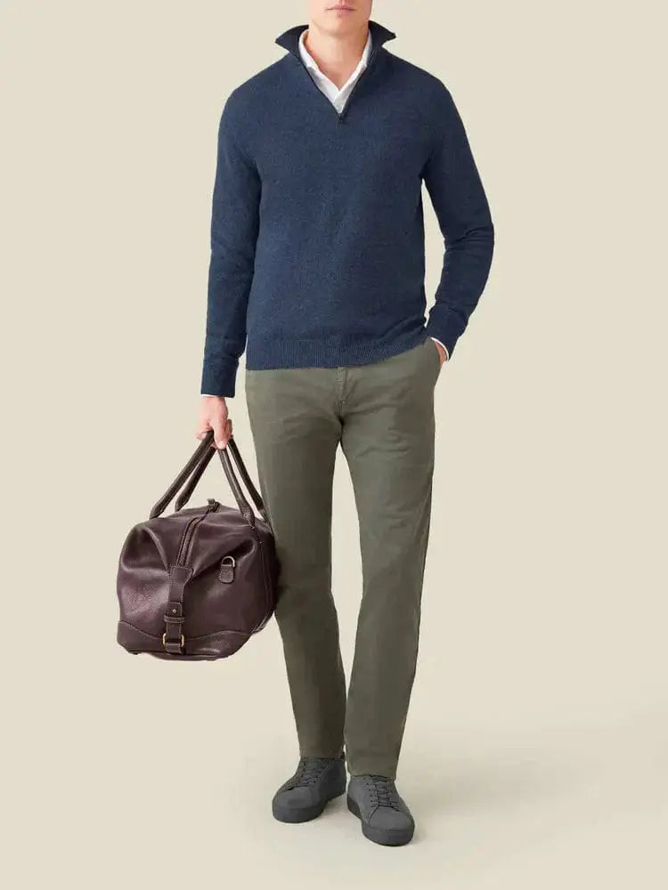 Herrjacka med Halv Dragkedja och Ribbad Krage 6