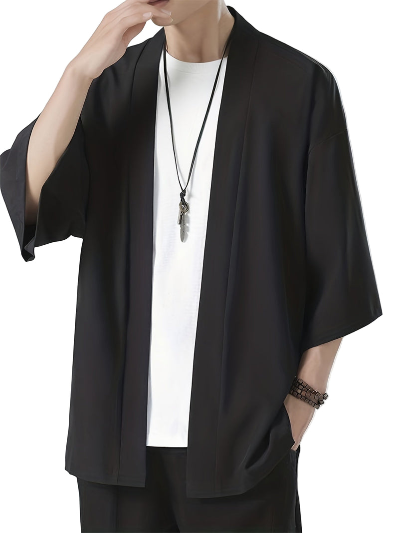 Herrkimono i japansk stil med avslappnad passform 0