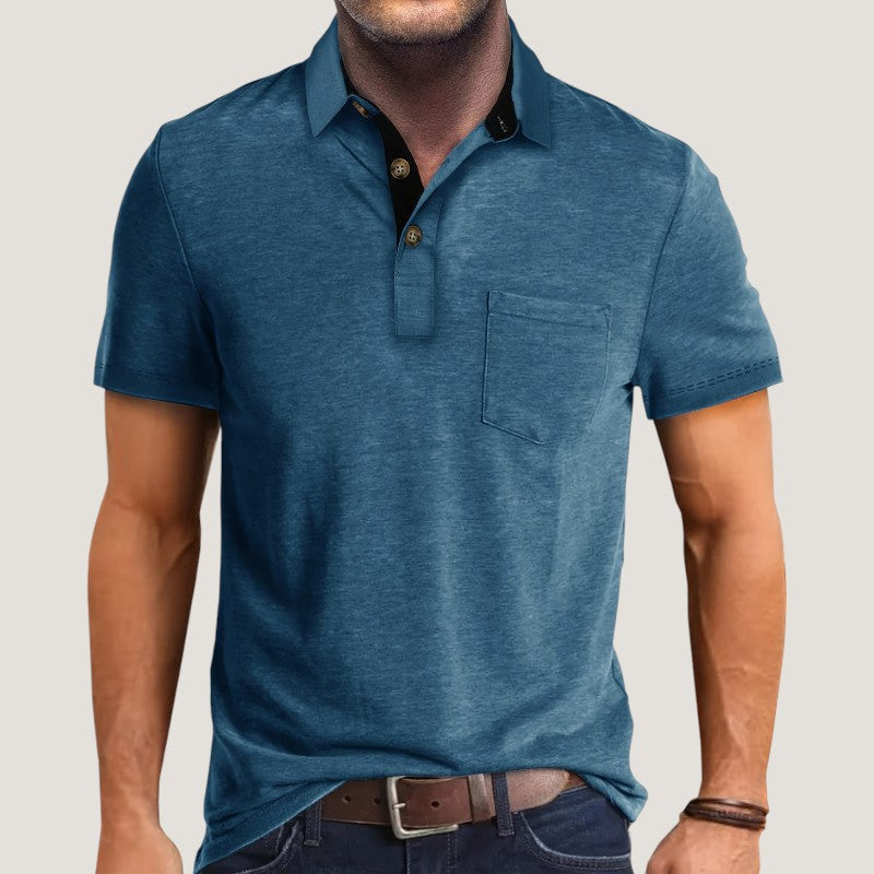 Herrskjorta Kortärmad Med Fickor Polyester Sommar 12