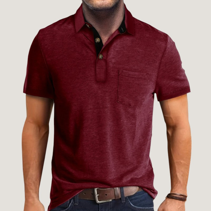 Herrskjorta Kortärmad Med Fickor Polyester Sommar 2