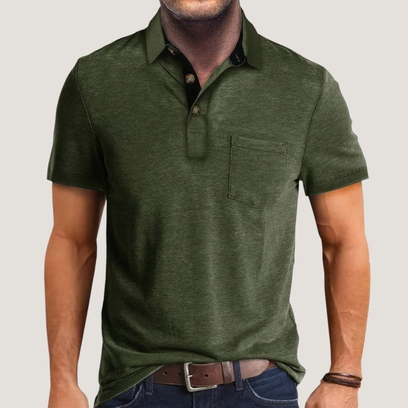 Herrskjorta Kortärmad Med Fickor Polyester Sommar 5