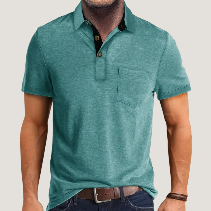 Herrskjorta Kortärmad Med Fickor Polyester Sommar 8