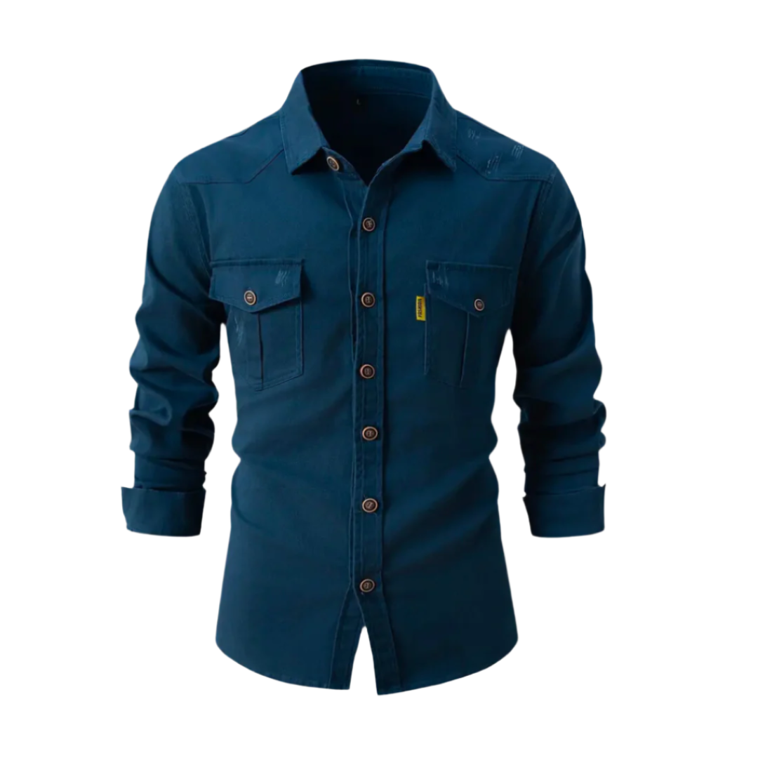 Herrskjorta Långärmad Skräddarsydd Hållbart Tyg 0