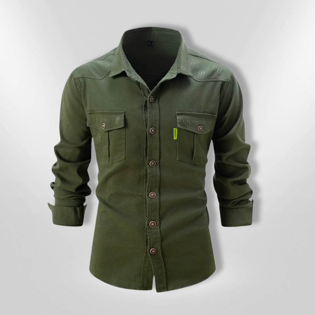 Herrskjorta Långärmad Skräddarsydd Hållbart Tyg 3
