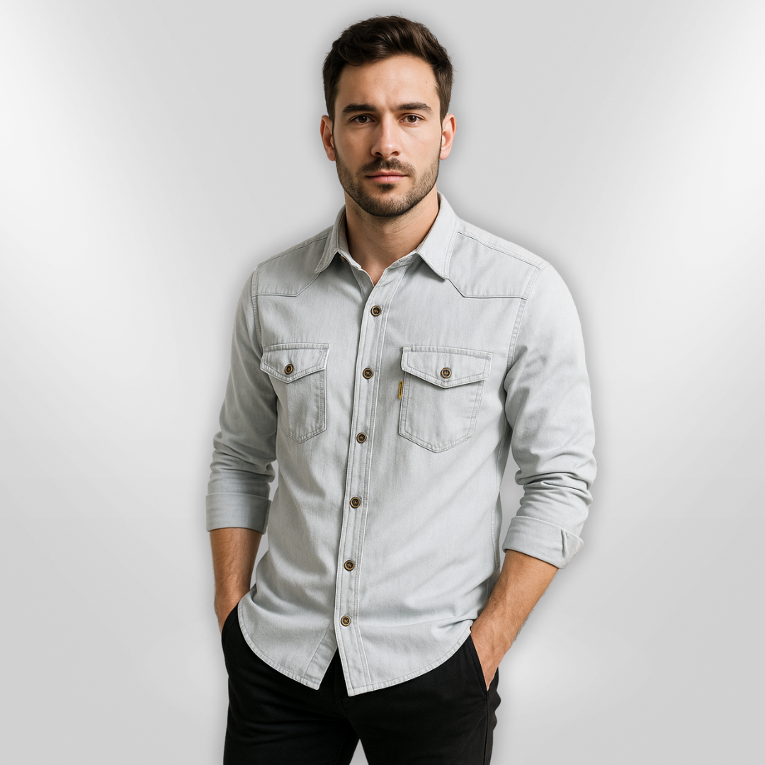 Herrskjorta Långärmad Skräddarsydd Hållbart Tyg 8