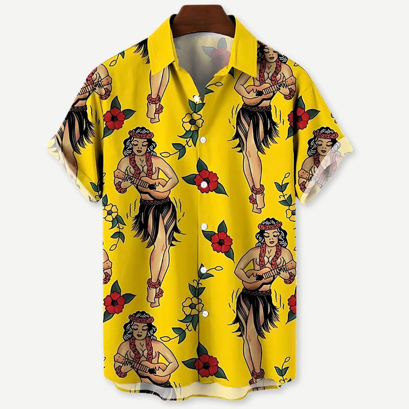 Herrskjorta Luau Vibes Lättviktig Design 1