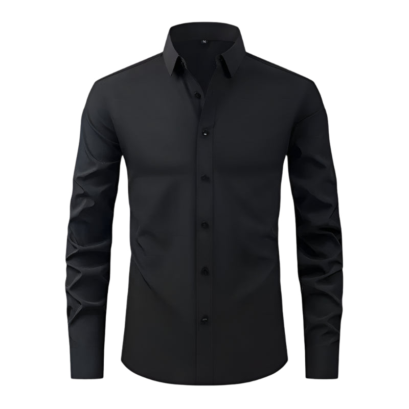 Herrskjorta Slim-Fit Elastisk och Rynkfri 0