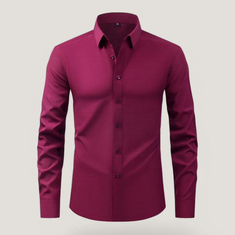 Herrskjorta Slim-Fit Elastisk och Rynkfri 3