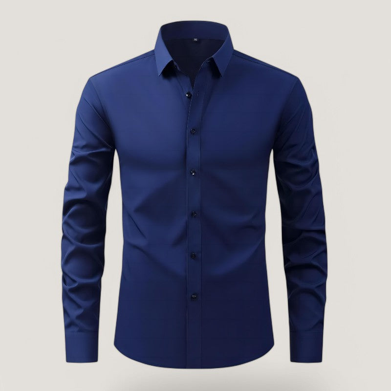Herrskjorta Slim-Fit Elastisk och Rynkfri 6