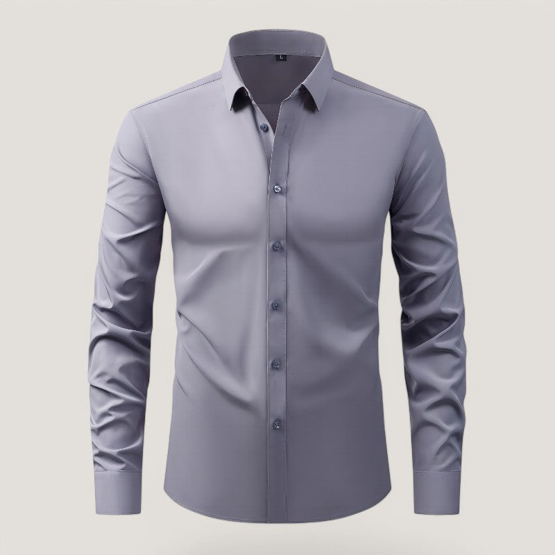 Herrskjorta Slim-Fit Elastisk och Rynkfri 7