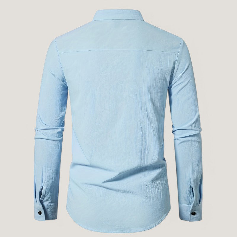 Herrskjorta Trachten Regular Fit Coton 3