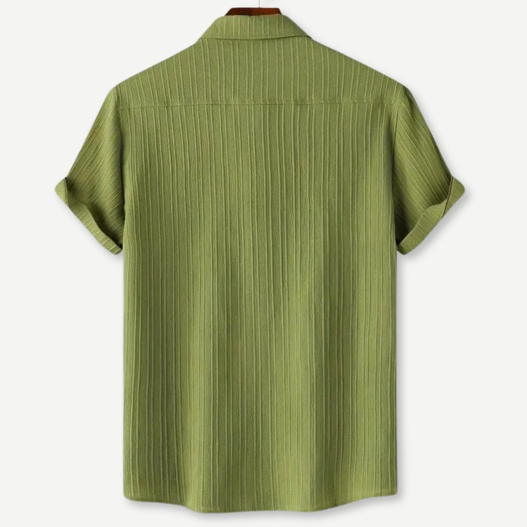 Herrskjorta i lätt material med krinklad struktur 5