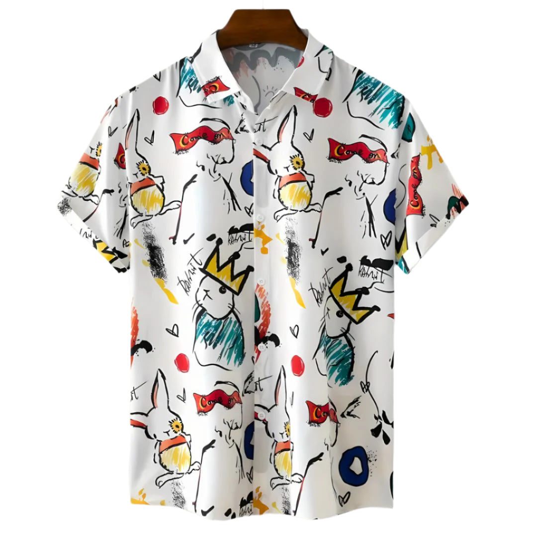 Herrskjorta med Avslappnad Passform och Tryck 0