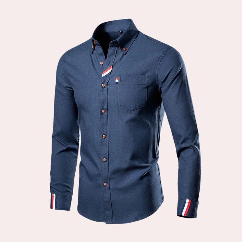 Herrskjorta med Lång Ärmar och Stilig Design i Bomull 2