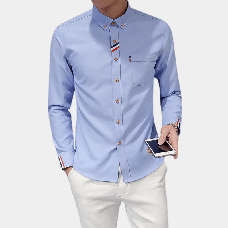 Herrskjorta med Lång Ärmar och Stilig Design i Bomull 5