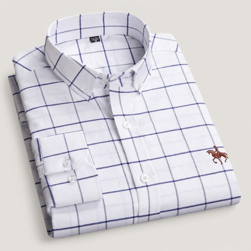 Herrskjorta med Långa Ärmar Klassisk Design 6