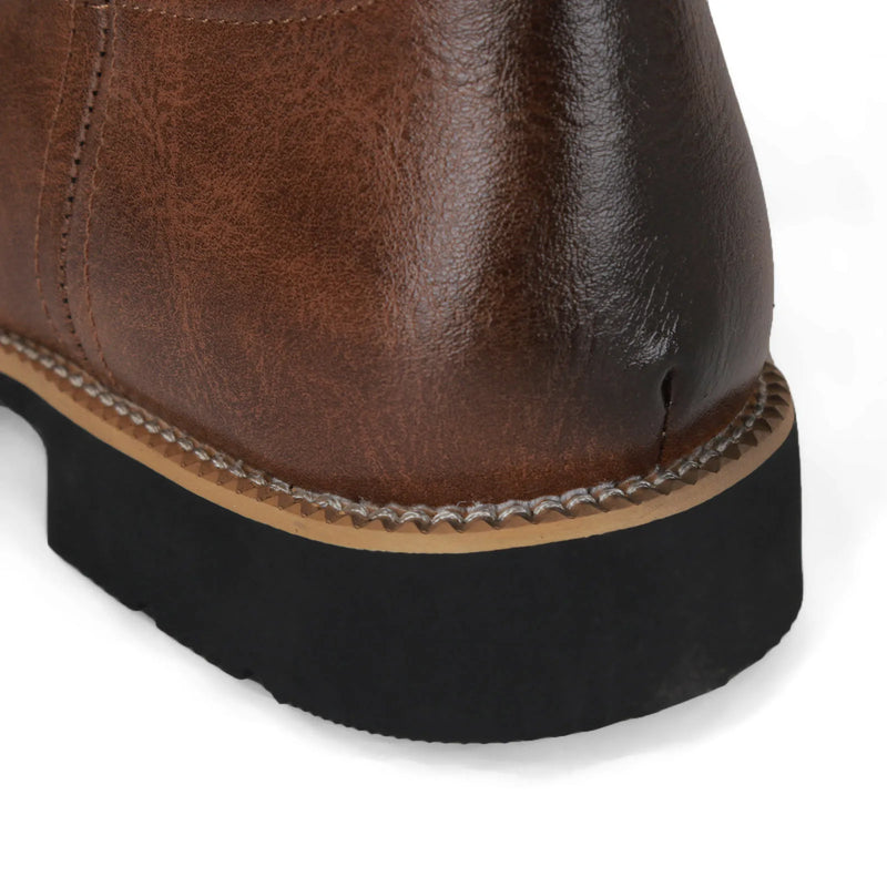 Herrskor Denim Boots Retro Stil Med Broderi 4