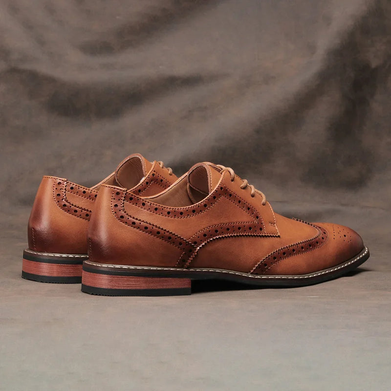Herrskor Läder Brogue För Fest Och Bröllop 2