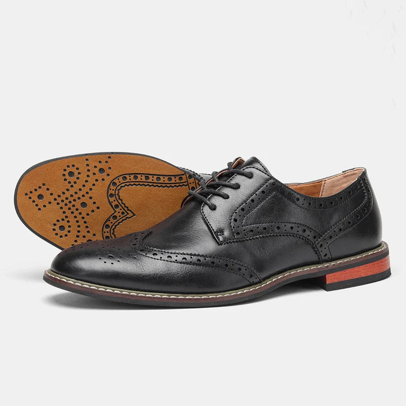Herrskor Läder Brogue För Fest Och Bröllop 6