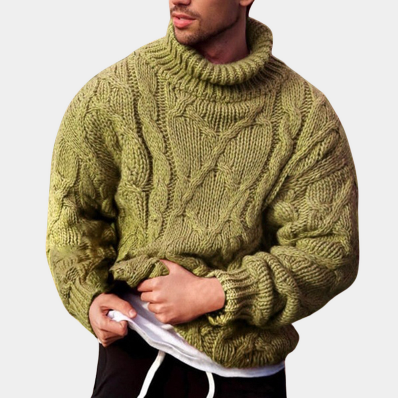 Herrsweater med Rullekrage och Kabelstrik 2