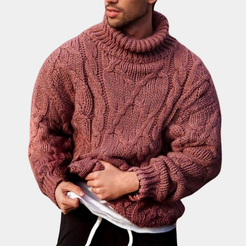 Herrsweater med Rullekrage och Kabelstrik 3