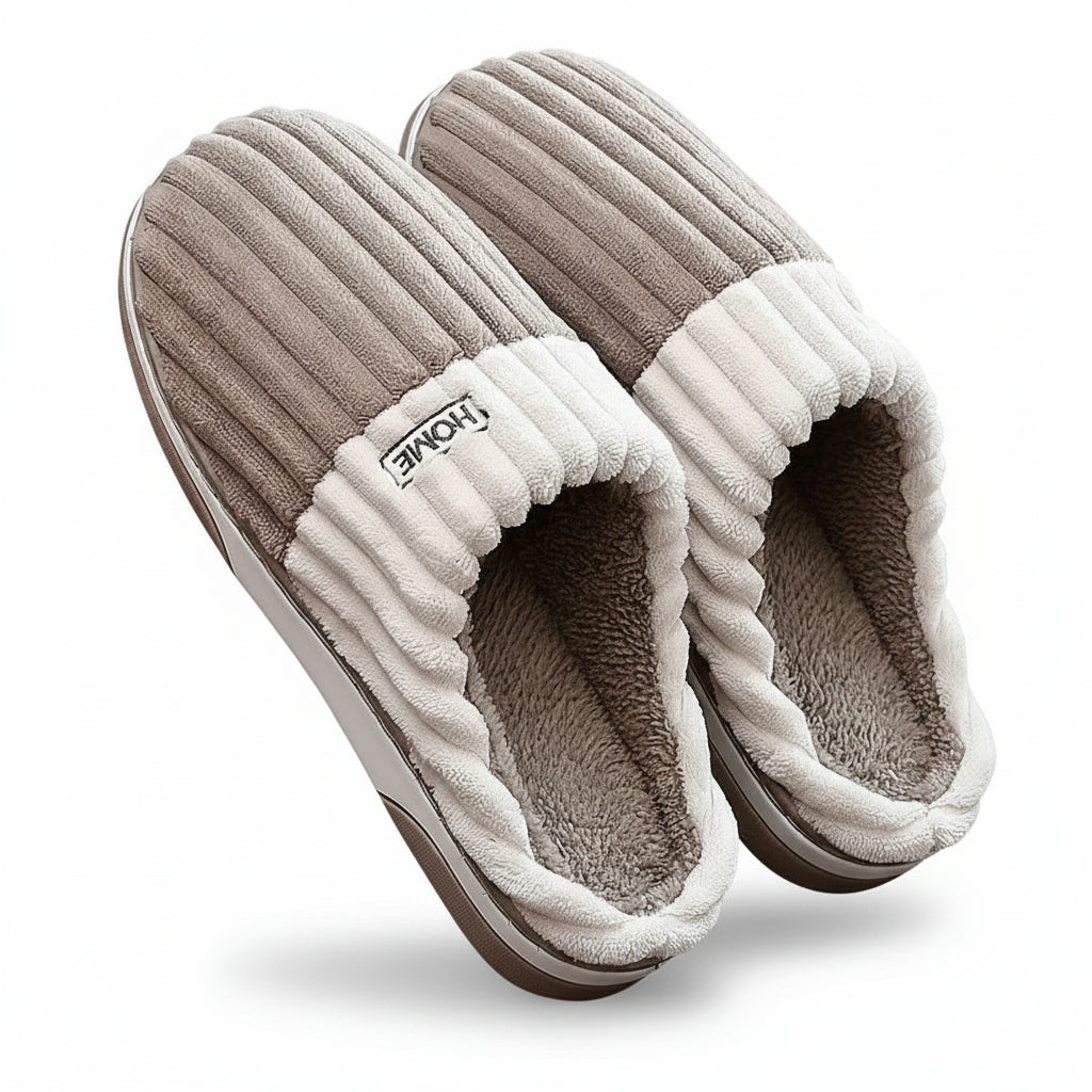 Herrtofflor Mysiga Randiga Slip-On med Halkfri Sula 2