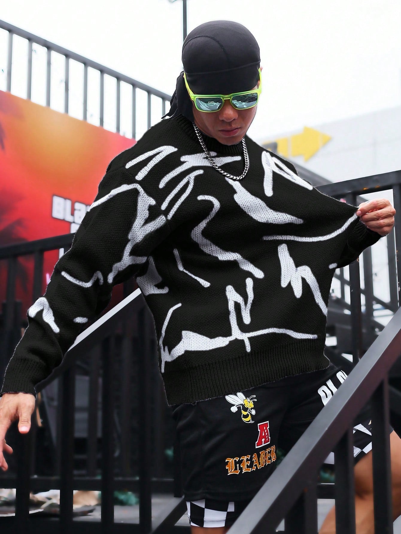 Herrtröja Casual med Geometriskt Mönster 0