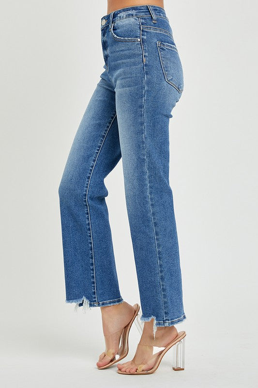 Hög midja Ankeljeans Avslappnad Passform 3
