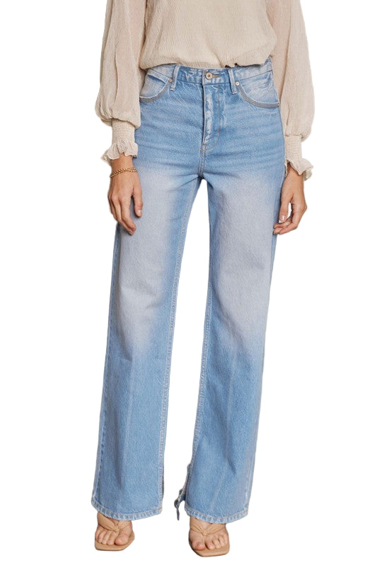 Högmidjade 90-tals Flared Jeans Ljus Denim 2