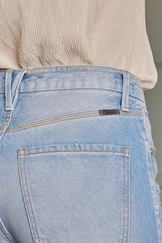 Högmidjade 90-tals Flared Jeans Ljus Denim 3