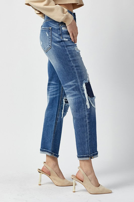 Högmidjade Raka Jeans Dam Denim 2