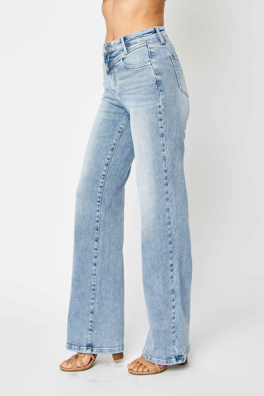 Högmidjade Retro Jeans för Damer i Medium Denim 4