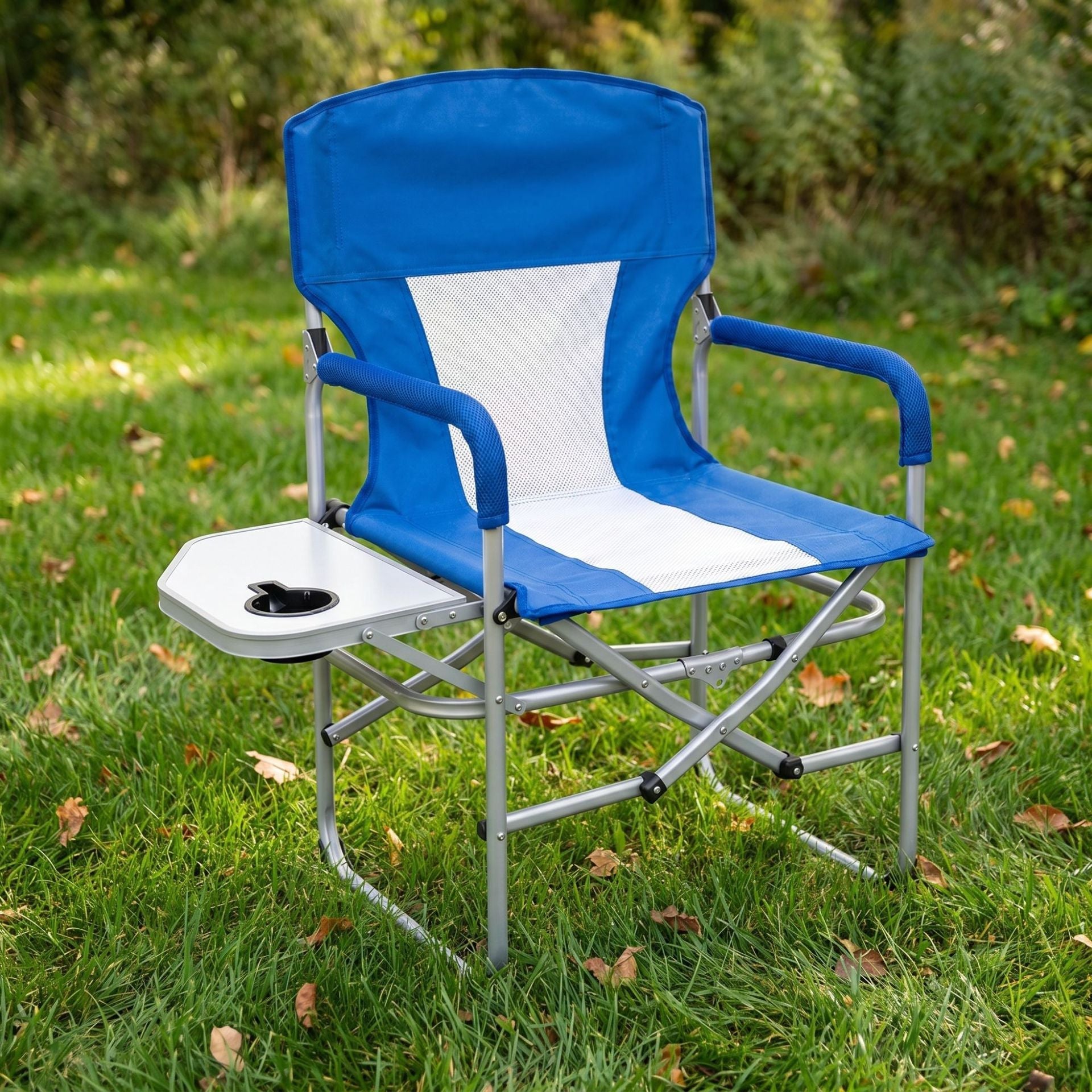 Hopfällbar Campingstol med Sidobord för Utomhusbruk 1