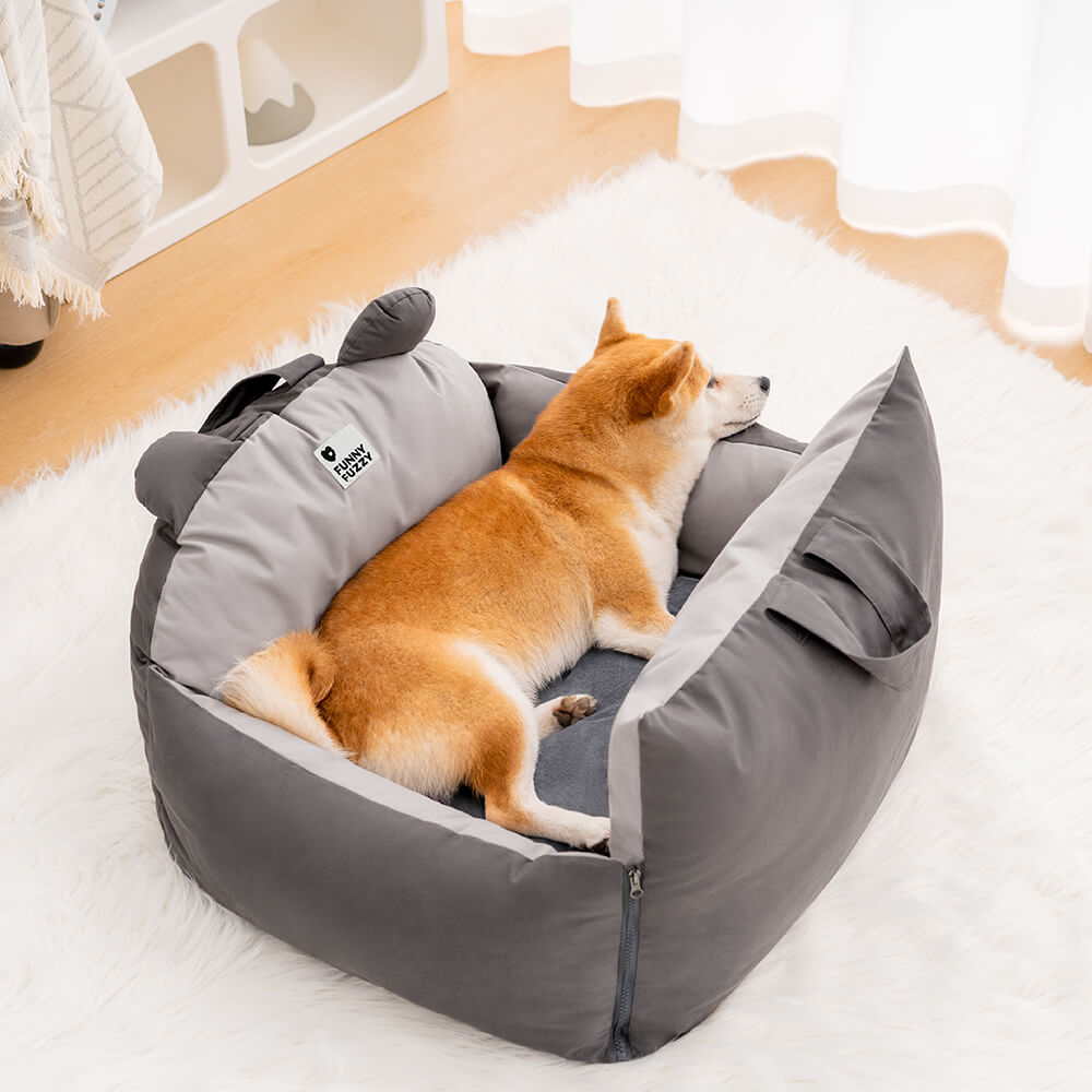 Hundbilssäng Multifunktionell för Resor med Avtagbara Kuddar 8