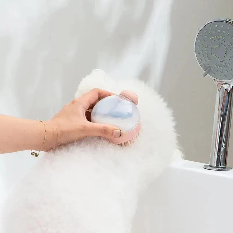 Hundens Badborste med Schampodispenser och Mjuk Massage 2