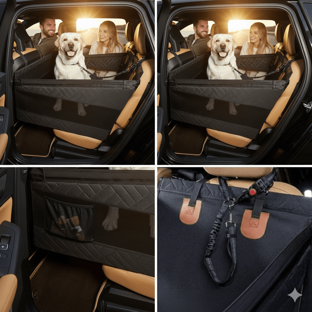 Hundens Bilstol Vattentät med Memory Foam 2