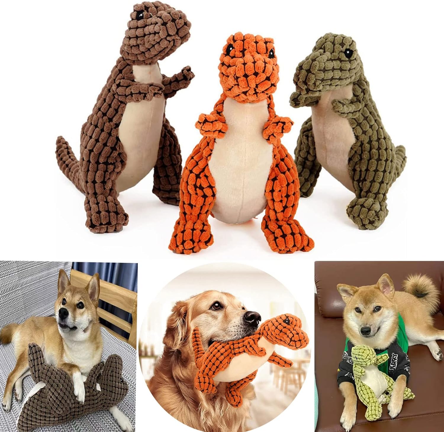 Hundleksak Dinosaurie Mjuk och Lekfull 6