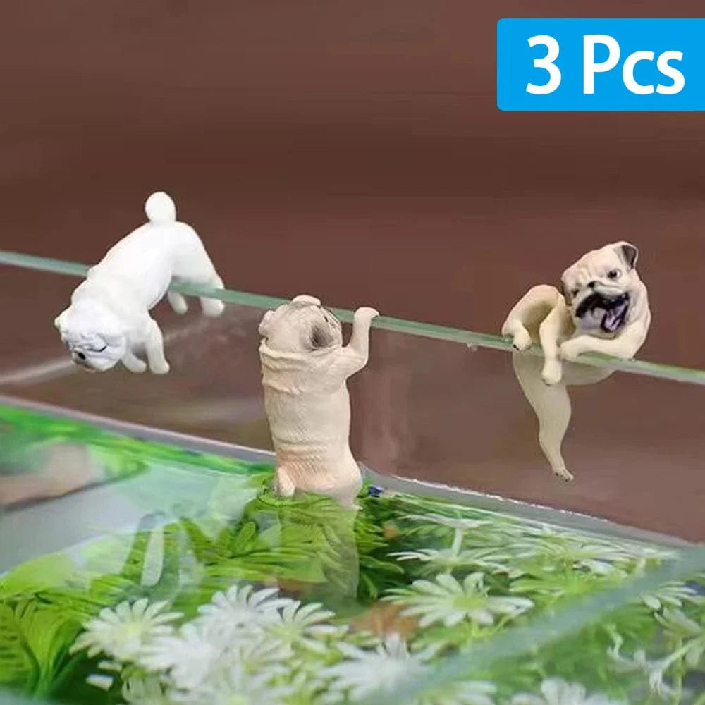 Hundprydnad Tecknad Mops för Akvarium 0