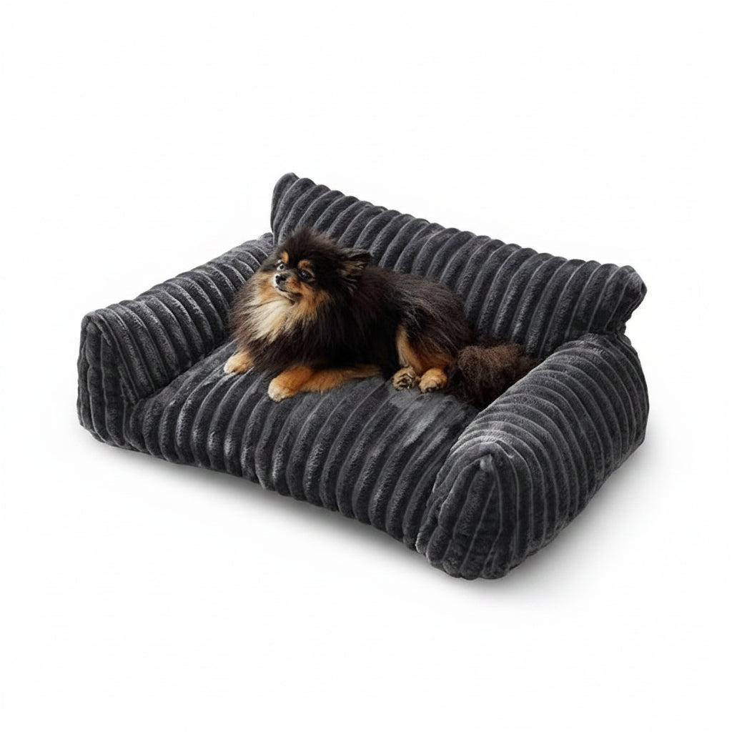 Hundsäng i plysch med ergonomisk design för komfort 0
