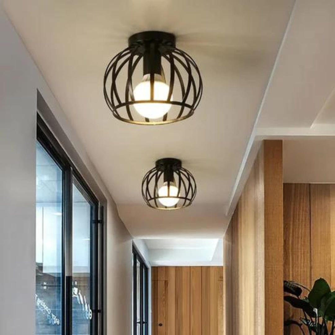 Industriell Taklampa med Öppen Design 0