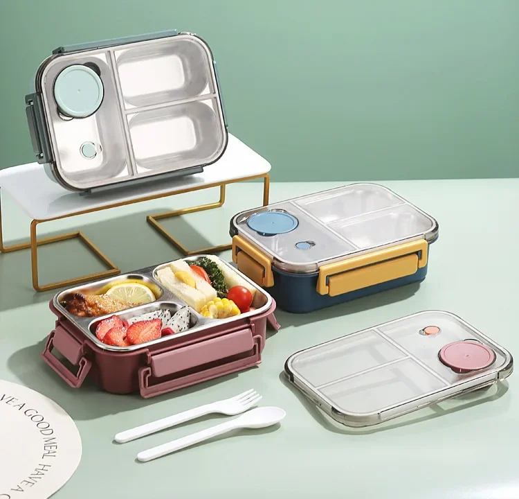Isolerad Lunchlåda i Rostfritt Stål för Måltider 1