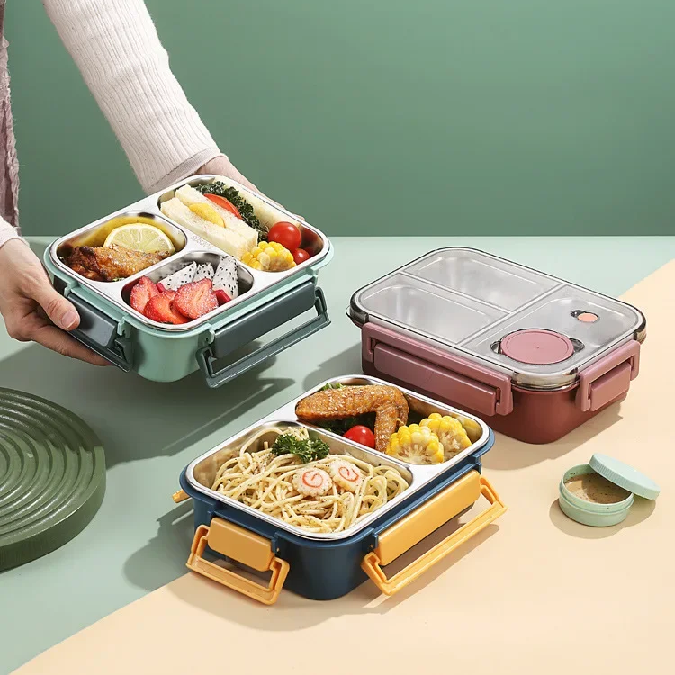 Isolerad Lunchlåda i Rostfritt Stål för Måltider 2
