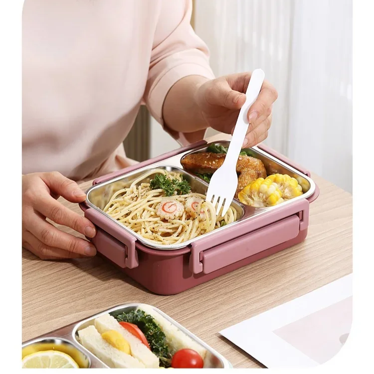 Isolerad Lunchlåda i Rostfritt Stål för Måltider 3