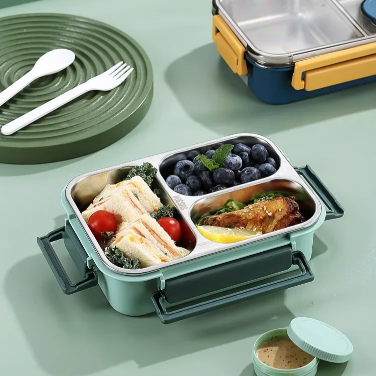 Isolerad Lunchlåda i Rostfritt Stål för Måltider 4