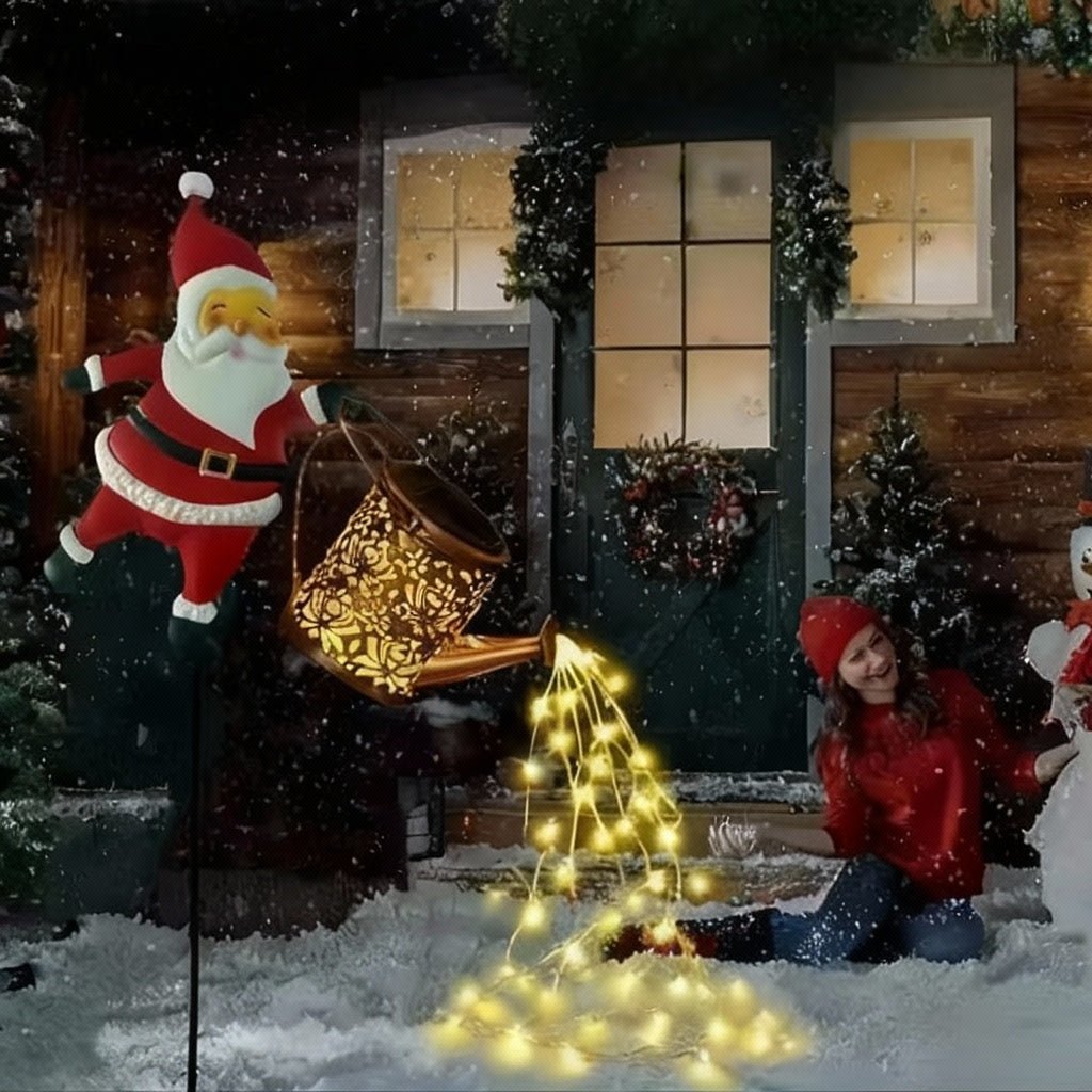 Juldekoration Vattenkanna Lykta Tomte för Utomhusbruk 4