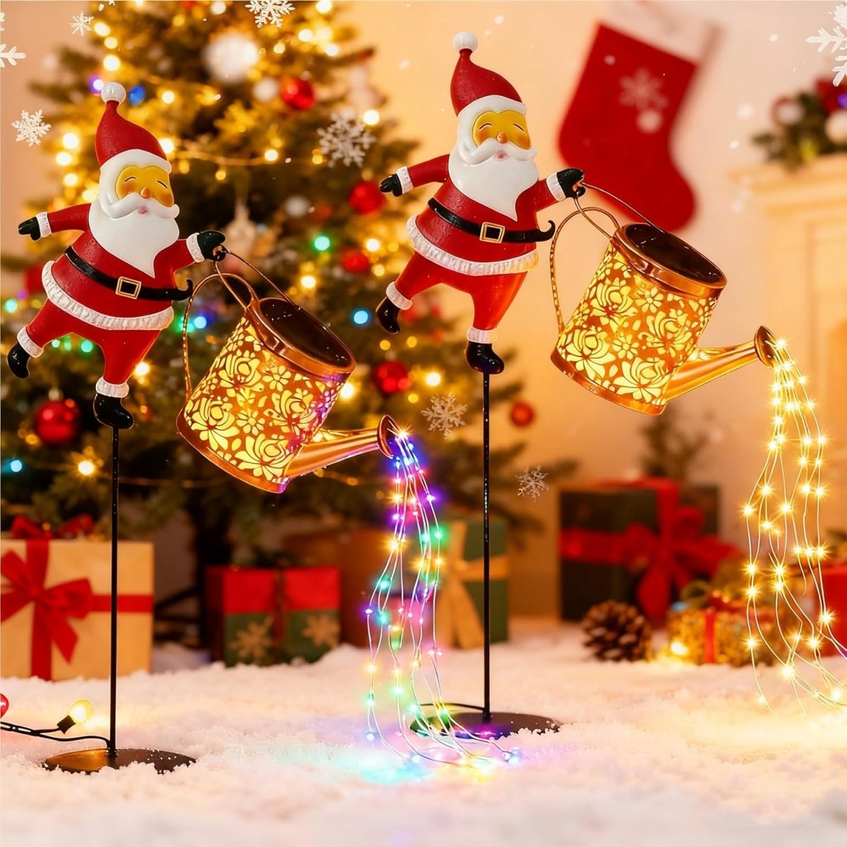 Juldekoration Vattenkanna Lykta Tomte för Utomhusbruk 9