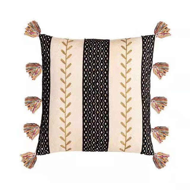 Kastkudde med Tofsar i Boho-stil 11