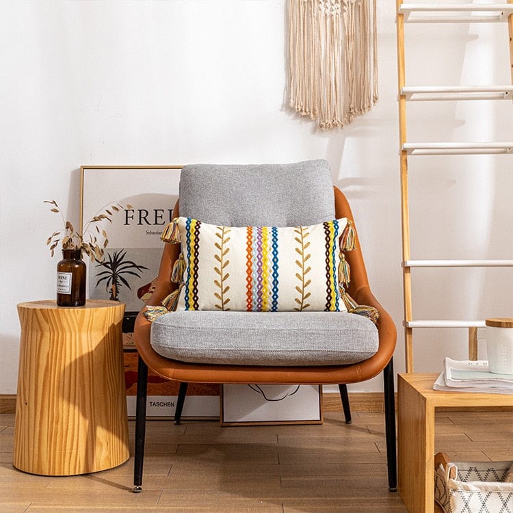 Kastkudde med Tofsar i Boho-stil 4