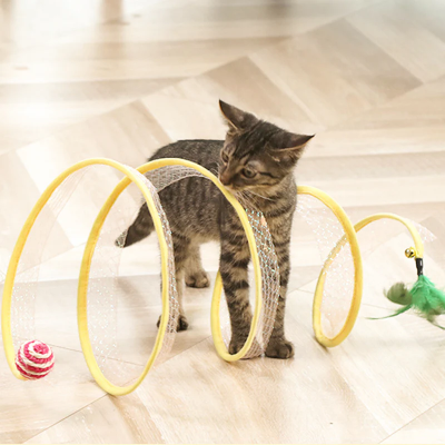 Katt Leketunnel Spiral Design Dynamisk Lek 1